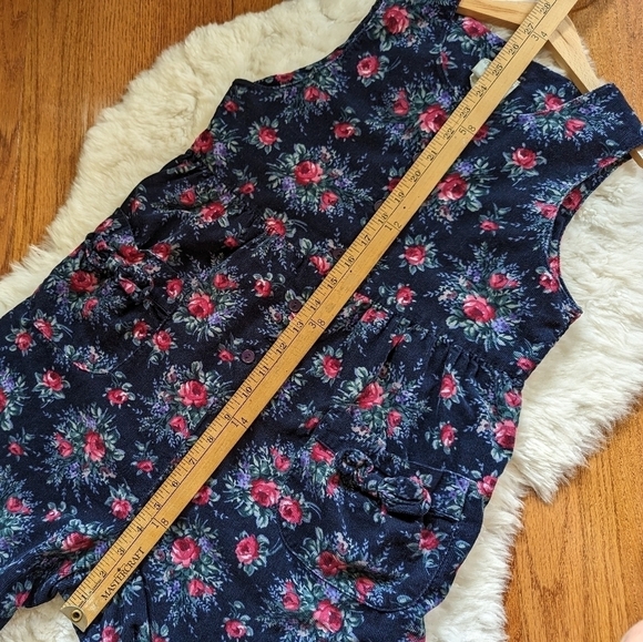 Vintage Laura Ashley floral print corduroy jumpsuit girls 9-10 - Picture 13 of 15